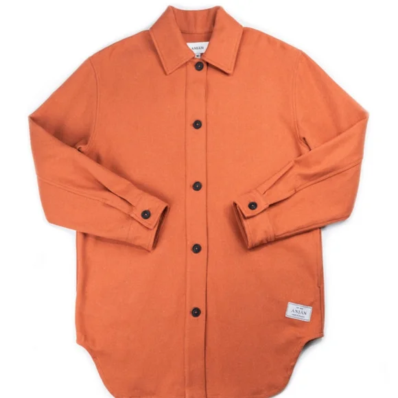 Women's Orange Painters Coat - Anián - Picture 3 of 6